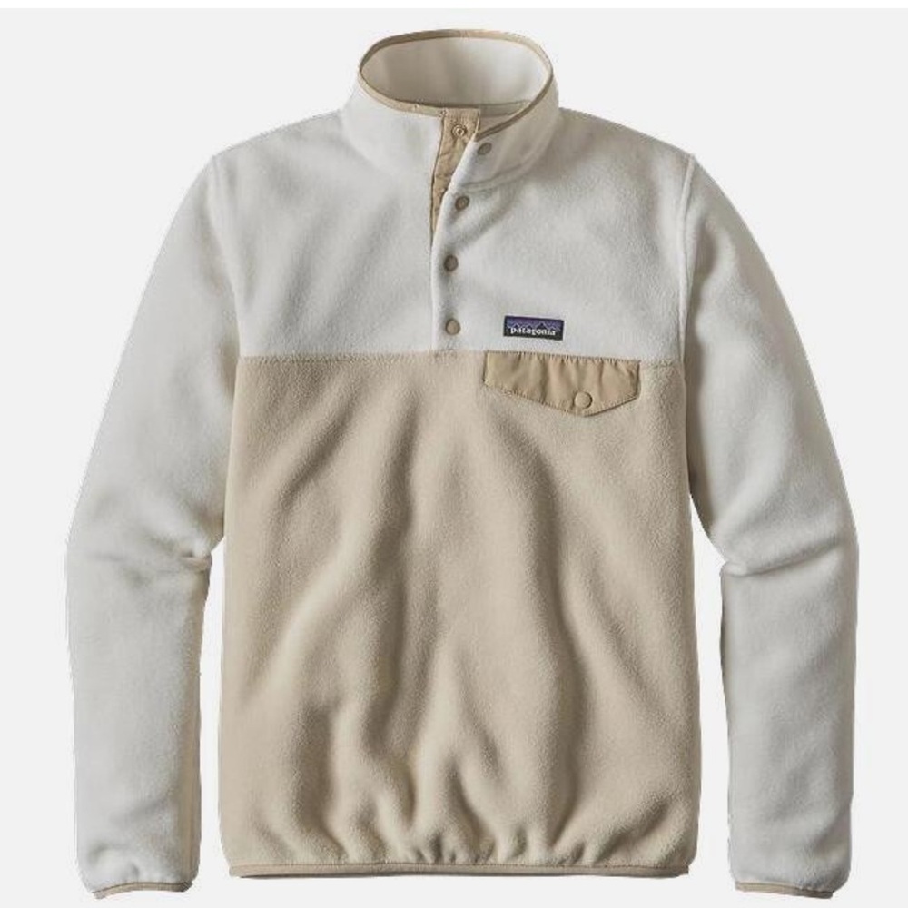 Patagonia Synchilla Snap-T Pullover‎ Fleece White Beige Size S